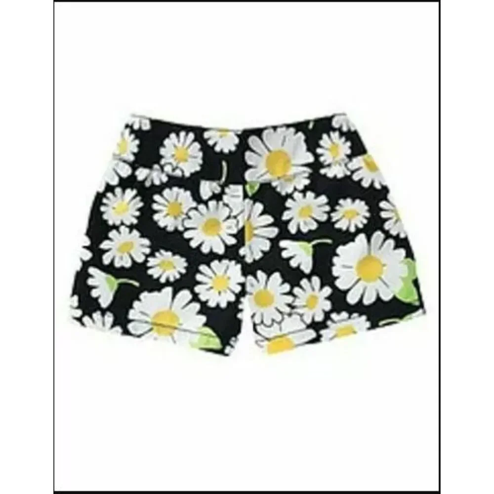 NEW Gymboree Girls Shorts 18-24 2T Lady Daisy Days Black white yellow flower